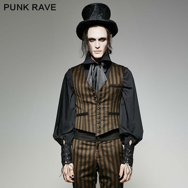 punk rave gothic retro vantage vampire men's stripe vest steampunk emo wedding waistcoat y718, Black;brown
punk rave gothic retro vantage vampire men's stripe vest steampunk emo wedding waistcoat y718, Black;brown