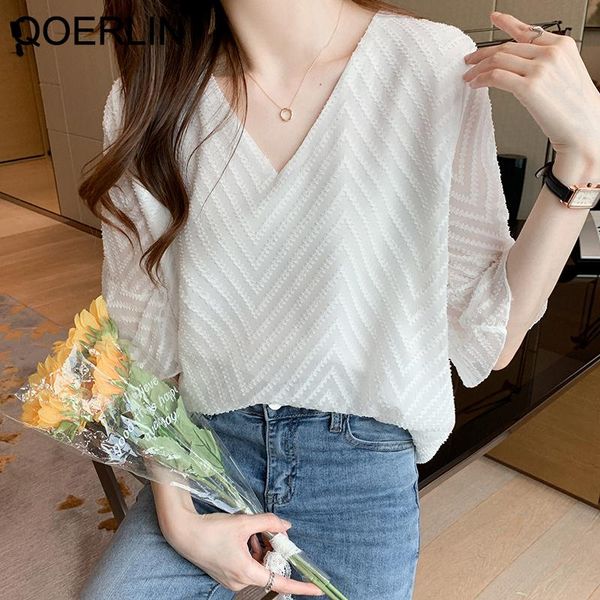 women's blouses & shirts qoerlin white chiffon blouse summer half sleeve oversize pullovers female v-neck texture loose casual t-shirt
women's blouses & shirts qoerlin white chiffon blouse summer half sleeve oversize pullovers female v-neck texture loose casual t-shirt