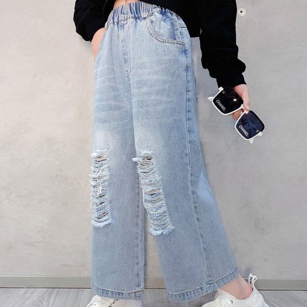 jeans 2021 girls spring autumn cotton denim pants ripped pockets wide-leg blue casual loose trousers clothing
jeans 2021 girls spring autumn cotton denim pants ripped pockets wide-leg blue casual loose trousers clothing