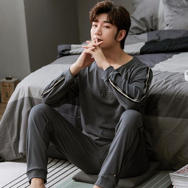 autumn winter men pajamas long sleeve cotton male pajama set large size for deep gray simple letter sleepwear pijama men's, Black;brown
autumn winter men pajamas long sleeve cotton male pajama set large size for deep gray simple letter sleepwear pijama men's, Black;brown
