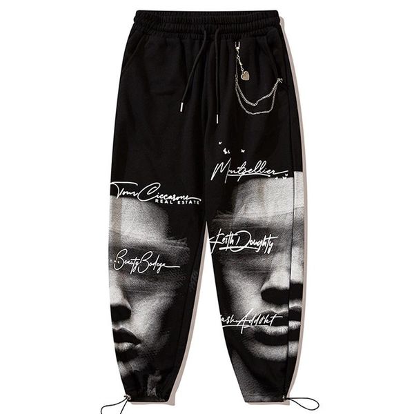 men's pants men dark style face print jogger harajuku elastic waist trousers sweatpants retro oversize 100%cotton baggy cozy, Black
men's pants men dark style face print jogger harajuku elastic waist trousers sweatpants retro oversize 100%cotton baggy cozy, Black