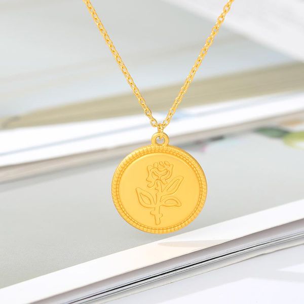 pendant necklaces fashion rose flower charm for women gift vintage coin gold color chains necklace statement jewelry friend, Silver
pendant necklaces fashion rose flower charm for women gift vintage coin gold color chains necklace statement jewelry friend, Silver