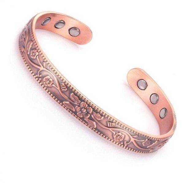 vintage plum blossom magnetic red copper 6 magnetic bangle adjustable pure copper bracelet for women magnetic ring q0719, Black
vintage plum blossom magnetic red copper 6 magnetic bangle adjustable pure copper bracelet for women magnetic ring q0719, Black