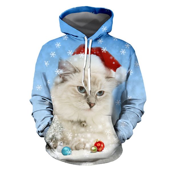 autumn and winter new christmas cat hoodie drawstring a variety of printed loose and comfortable pullover sweater, Black
autumn and winter new christmas cat hoodie drawstring a variety of printed loose and comfortable pullover sweater, Black