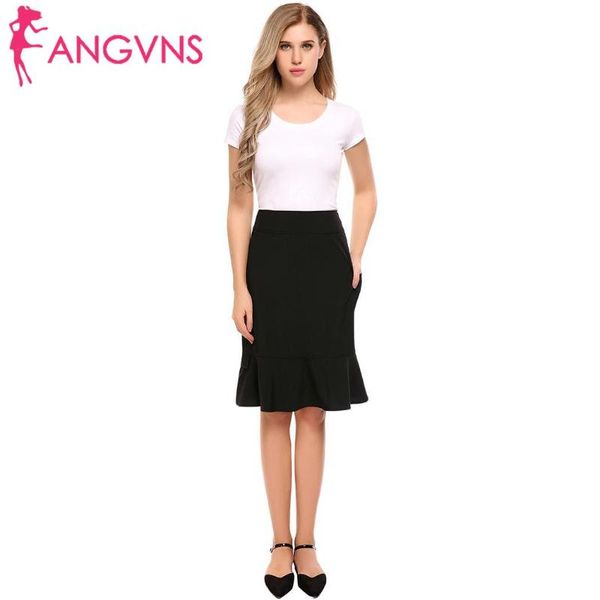 women knee length summer skirt solid zipper pocket high waist a-line female black vintage office skirts
women knee length summer skirt solid zipper pocket high waist a-line female black vintage office skirts