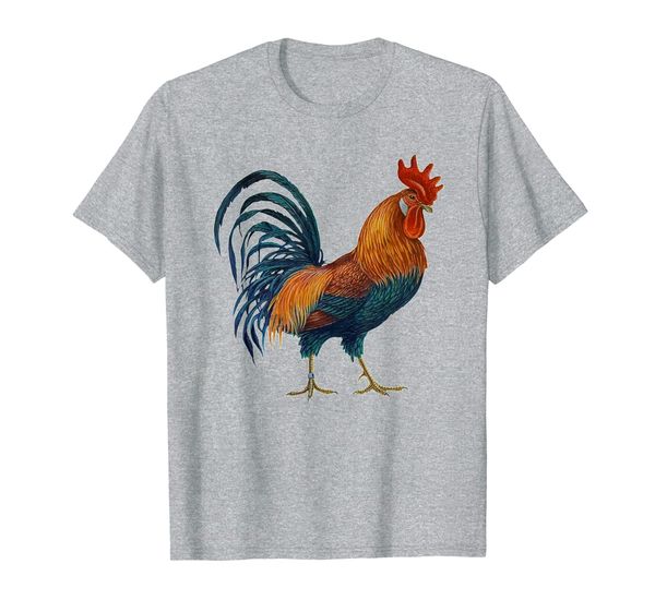 t-shirt proud rooster, White;black