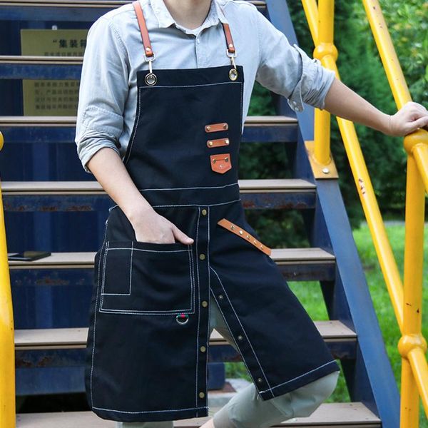 aprons trendy teacher apron printing coffee shop milk tea barber female restaurant work clothes custom printed logo