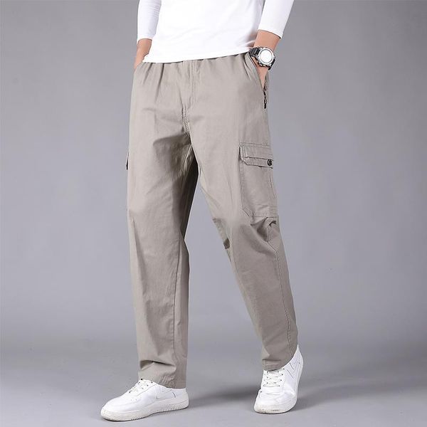 men's pants large size straight fit big sizes side pockets wide leg cotton cargo work trousers male, Black
men's pants large size straight fit big sizes side pockets wide leg cotton cargo work trousers male, Black