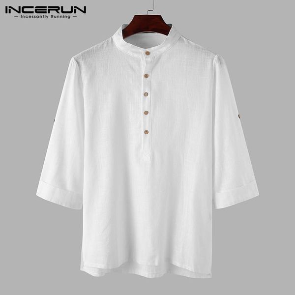 man vintage solid color chemise incerun men shirts 3/4 sleeve stand collar camisa casual cotton blusas japanese style 3xl men's, White;black
man vintage solid color chemise incerun men shirts 3/4 sleeve stand collar camisa casual cotton blusas japanese style 3xl men's, White;black