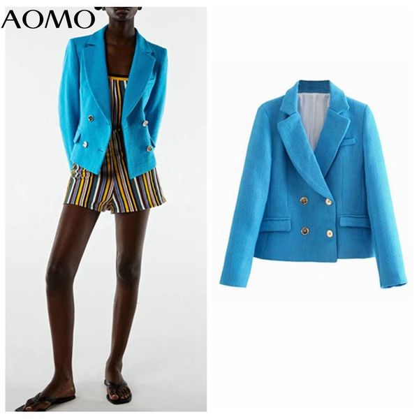 women's suits & blazers aomo women vintage blue tweed blazer female long sleeve elegant jacket ladies work wear formal qd90a, White;black
women's suits & blazers aomo women vintage blue tweed blazer female long sleeve elegant jacket ladies work wear formal qd90a, White;black