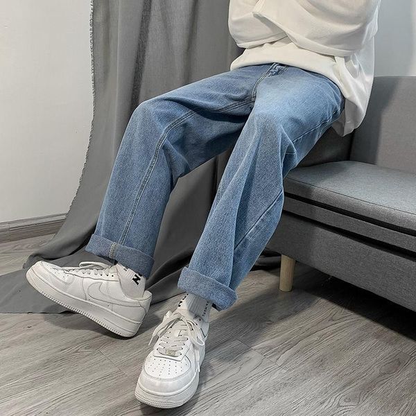 men's jeans 2021 solid color loose casual denim trousers straight-leg pants 9-point large size -5xl youth men, Blue
men's jeans 2021 solid color loose casual denim trousers straight-leg pants 9-point large size -5xl youth men, Blue
