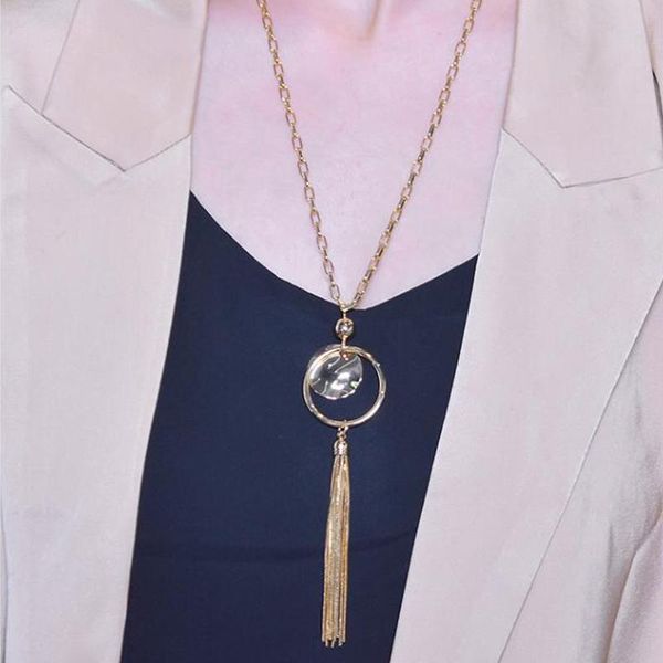 pendant necklaces fashion gold colour boho geometric round long fringe tassel collarbone necklace versatile for four seasons women jewelry, Silver
pendant necklaces fashion gold colour boho geometric round long fringe tassel collarbone necklace versatile for four seasons women jewelry, Silver