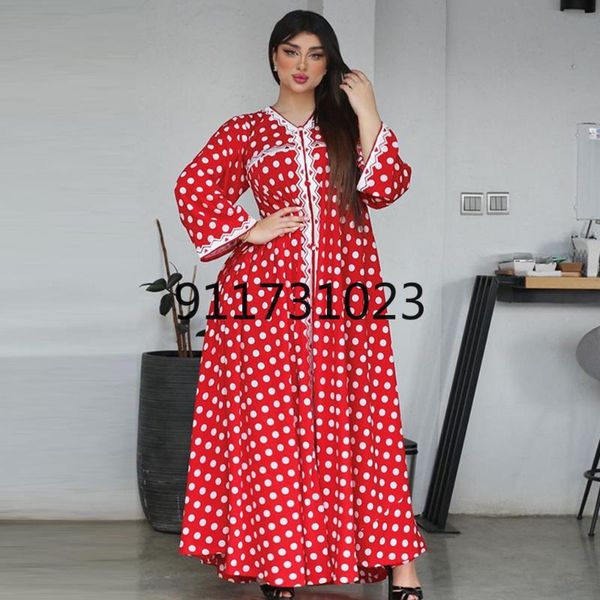 ethnic clothing moroccan caftan evening gown muslim fashion abaya for women polka dot print robe arabe modest islamic djellaba, Red
ethnic clothing moroccan caftan evening gown muslim fashion abaya for women polka dot print robe arabe modest islamic djellaba, Red