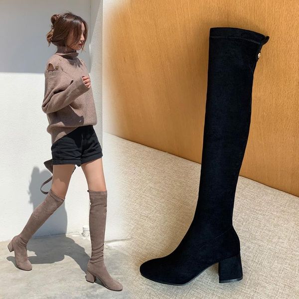 boots 2021 roued toe over the knee women stretch flock high heel shoes autumn winter fashion size 34-43, Black
boots 2021 roued toe over the knee women stretch flock high heel shoes autumn winter fashion size 34-43, Black