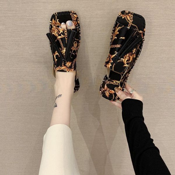 retro style slippers 2021 tassels summer shoes toe flat with women ladies sandals comfortable outside slides, Black
retro style slippers 2021 tassels summer shoes toe flat with women ladies sandals comfortable outside slides, Black