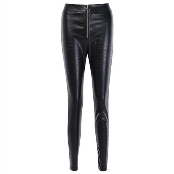 autumn and winter slim pu leather fashion zipper high waist casual pants women women's & capris, Black;white
autumn and winter slim pu leather fashion zipper high waist casual pants women women's & capris, Black;white