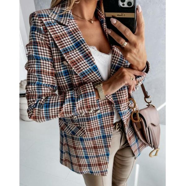 women's suits & blazers suit jacket women casual fashion double breasted plaid blazer female print temperament commuter wear autumn, White;black
women's suits & blazers suit jacket women casual fashion double breasted plaid blazer female print temperament commuter wear autumn, White;black