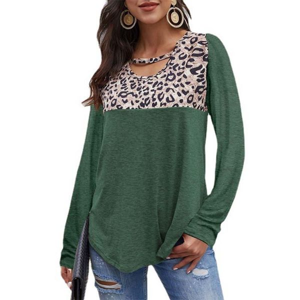 women's t-shirt autumn fashion leopard print t shirt women long sleeve o-neck patchwork asymmetrical female street casual tee femme, White
women's t-shirt autumn fashion leopard print t shirt women long sleeve o-neck patchwork asymmetrical female street casual tee femme, White