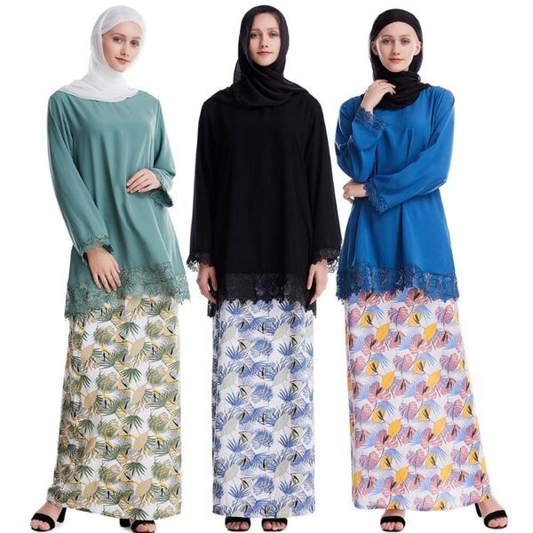 dubai 2 pieces set muslim women shirt and skirts lace long sleeve blouse print maxi skirt kaftan islamic prayer abaya outfits two piece dres, White
dubai 2 pieces set muslim women shirt and skirts lace long sleeve blouse print maxi skirt kaftan islamic prayer abaya outfits two piece dres, White