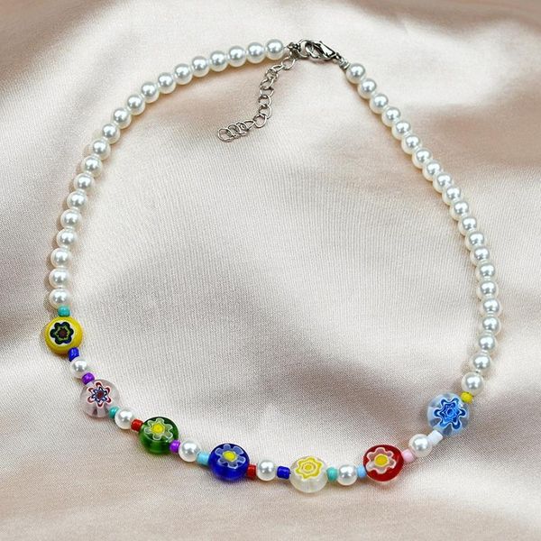 chokers 2021 colorful enamel daisy flower beads pearl necklace stacking fashion choker for women girls boho jewelry, Golden;silver
chokers 2021 colorful enamel daisy flower beads pearl necklace stacking fashion choker for women girls boho jewelry, Golden;silver