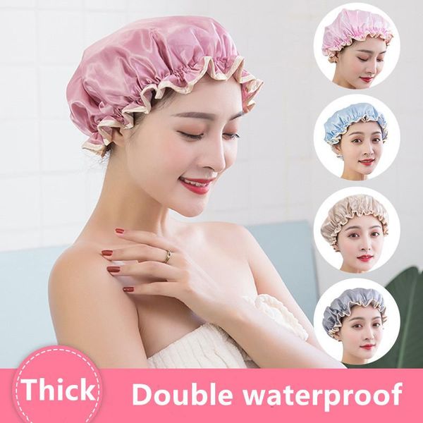 thick 1pcs waterproof bath hat double layer shower hair cover women supplies cap bathroom accessories caps
thick 1pcs waterproof bath hat double layer shower hair cover women supplies cap bathroom accessories caps