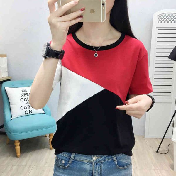 women's t-shirt patchwork t women contrasting colors big size summer womens tshirt casual female short sleeve tee femme jmf2, White
women's t-shirt patchwork t women contrasting colors big size summer womens tshirt casual female short sleeve tee femme jmf2, White