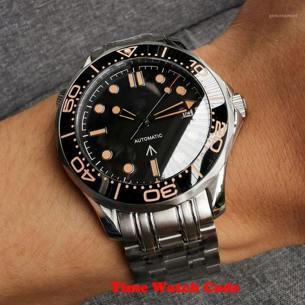 movement 41 mm automatic men's wristwatch date indicator black dial sapphire glass luminous ceramic bezel bliger wristwatches, Slivery;brown
movement 41 mm automatic men's wristwatch date indicator black dial sapphire glass luminous ceramic bezel bliger wristwatches, Slivery;brown