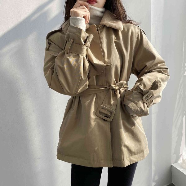 jacket spring jacket slim lace-up waist rabbit fur inner women khaki coat, Black;brown
jacket spring jacket slim lace-up waist rabbit fur inner women khaki coat, Black;brown