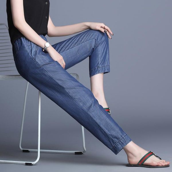 women's pants & capris high waist tiansi nine points jeans loose large size was thin ice silk elastic section casual clothing, Black;white
women's pants & capris high waist tiansi nine points jeans loose large size was thin ice silk elastic section casual clothing, Black;white