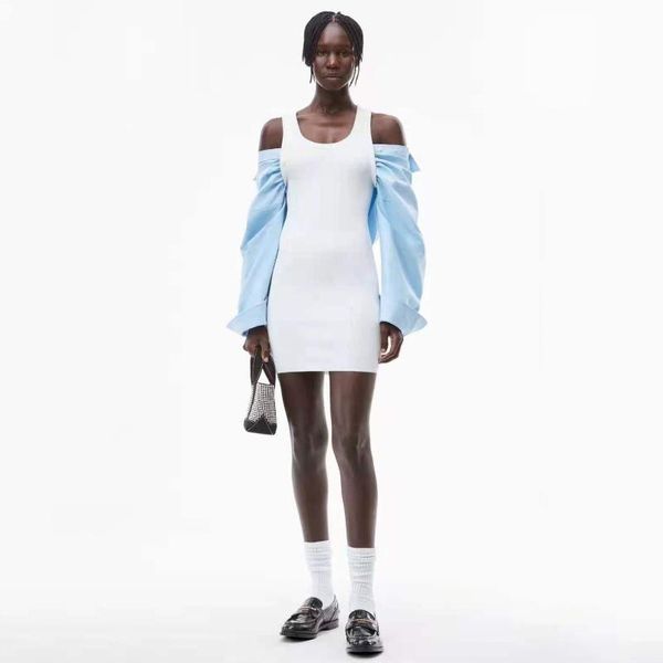 casual dresses 2021 contrast color fake two-piece shirt stitching vest dress, early autumn two-wear fashion slim slimming knitted dress, Black;gray
casual dresses 2021 contrast color fake two-piece shirt stitching vest dress, early autumn two-wear fashion slim slimming knitted dress, Black;gray