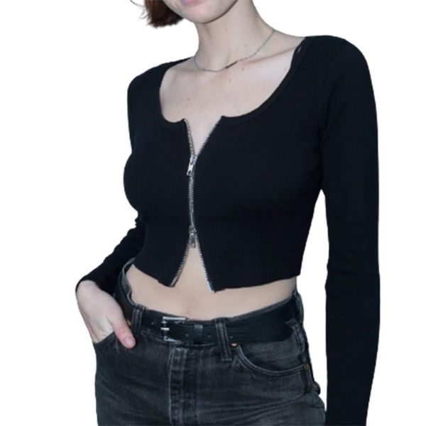 women's knits & tees xeasy 2021 women y2k round neck vintage solid sweater girl streetwear zipper fashion slim short knitted cardigan c, White
women's knits & tees xeasy 2021 women y2k round neck vintage solid sweater girl streetwear zipper fashion slim short knitted cardigan c, White