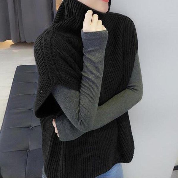 women's vests 2021 spring and autumn knitted waistcoat vest korean high neck pullover loose sleeveless outer sweater, Black;white
women's vests 2021 spring and autumn knitted waistcoat vest korean high neck pullover loose sleeveless outer sweater, Black;white