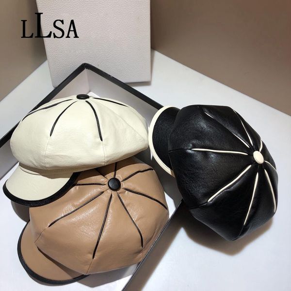 stingy brim hats korean cortex color matching octagonal hat berets with peaked black leather stripe design sboy cap eight-blade husband, Blue;gray
stingy brim hats korean cortex color matching octagonal hat berets with peaked black leather stripe design sboy cap eight-blade husband, Blue;gray