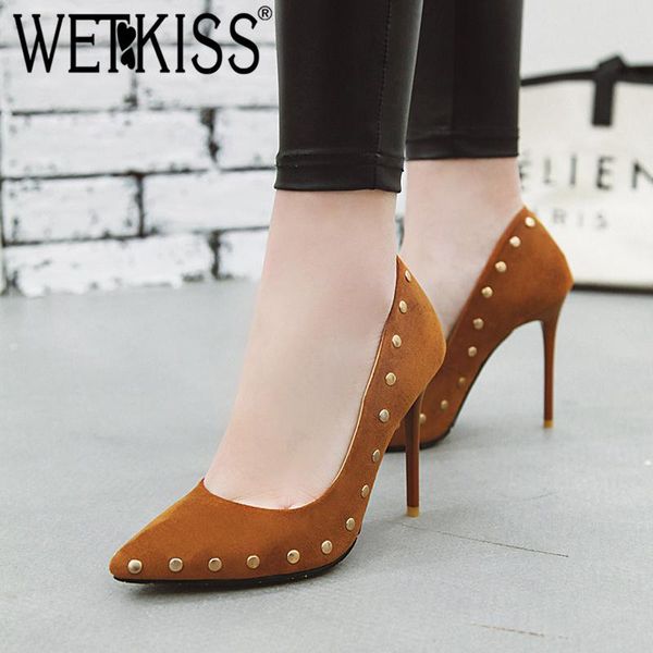 dress shoes wetkiss plus size 32-46 high heels pumps women pointed toe footwear shallow rivet female flock woman 2021 spring, Black
dress shoes wetkiss plus size 32-46 high heels pumps women pointed toe footwear shallow rivet female flock woman 2021 spring, Black