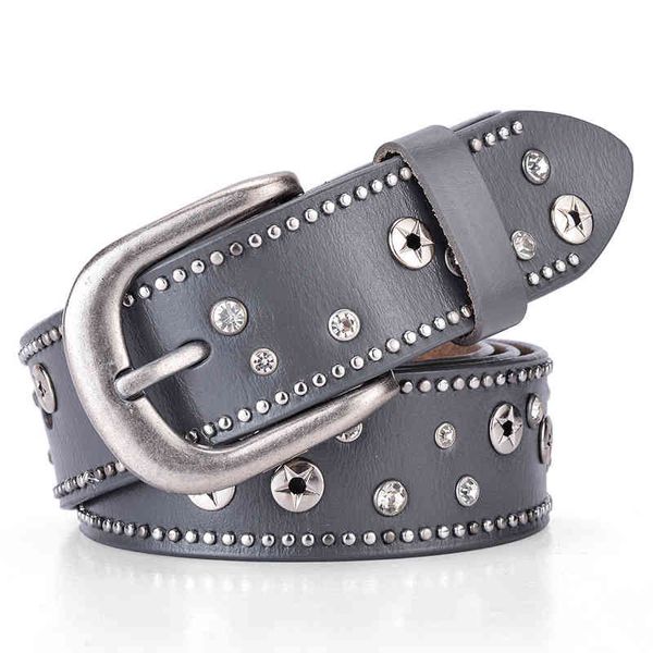 fashion trend women's belt cowhide rivet rhintone inlaid needle buckle belt korean casual pants belt, Black;brown
fashion trend women's belt cowhide rivet rhintone inlaid needle buckle belt korean casual pants belt, Black;brown