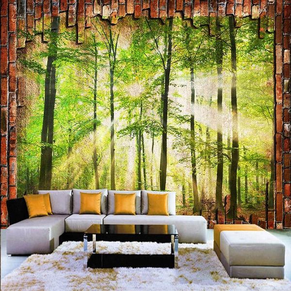 wallpapers custom po wallpaper for walls 3d brick wall large mural green forest tree living room bedroom backdrop home decor
wallpapers custom po wallpaper for walls 3d brick wall large mural green forest tree living room bedroom backdrop home decor