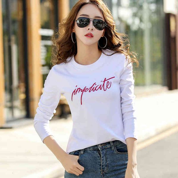 women's t-shirt new tshirt letter embroidery spring t shirt long sleeve woman clothes korean cotton casual femme jfen, White
women's t-shirt new tshirt letter embroidery spring t shirt long sleeve woman clothes korean cotton casual femme jfen, White