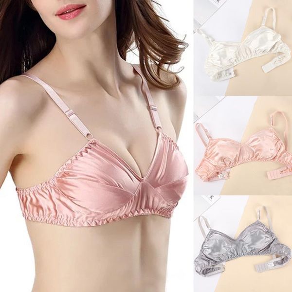 bras women's satin real silk bra girls ultra-thin breathable seamless underwear female solid wireless mulberry, Red;black
bras women's satin real silk bra girls ultra-thin breathable seamless underwear female solid wireless mulberry, Red;black