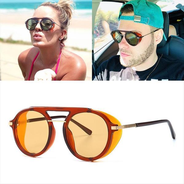 fashion vintage steampunk style side shield sunglasses women punk round brand design sun glasses oculos de sol 599, White;black
fashion vintage steampunk style side shield sunglasses women punk round brand design sun glasses oculos de sol 599, White;black