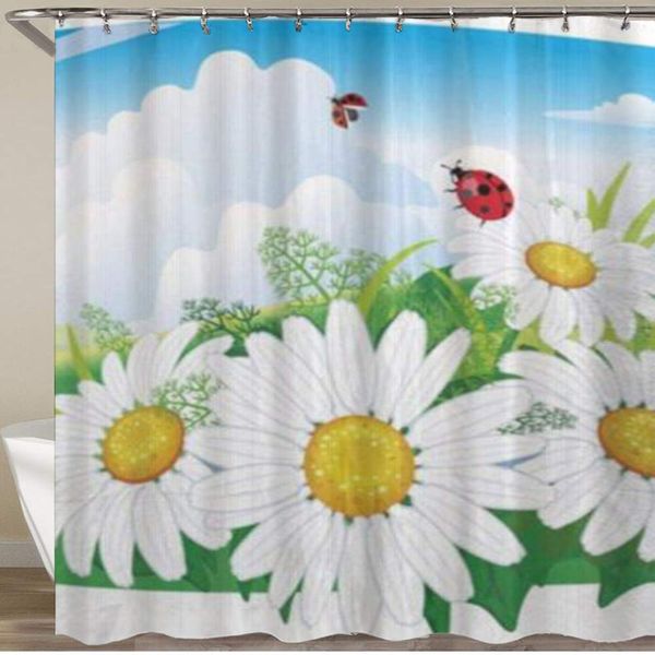 bathroom shower curtain,fashion daisies ladybug spring,polyester fabric shower curtains waterproof bath curtain with 12 hooks,72
bathroom shower curtain,fashion daisies ladybug spring,polyester fabric shower curtains waterproof bath curtain with 12 hooks,72