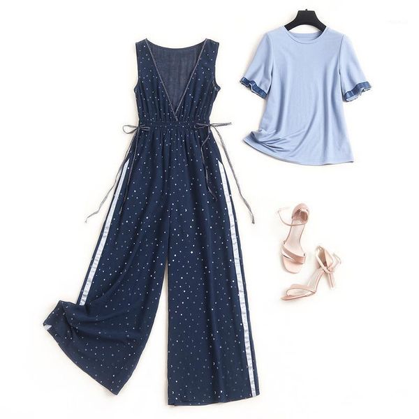 summer fashion 2021 pants 2 piece set women designer short sleeve tee shirt and suit matching elegant lady outfit women's tracksuits, Gray
summer fashion 2021 pants 2 piece set women designer short sleeve tee shirt and suit matching elegant lady outfit women's tracksuits, Gray