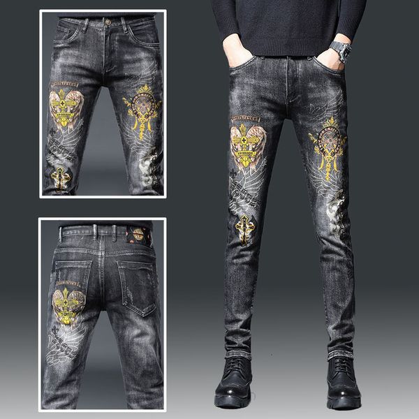 jeans 2021 men's printed summer thin fashion brand high-end slim fit small foot embroidered casual pants, Blue
jeans 2021 men's printed summer thin fashion brand high-end slim fit small foot embroidered casual pants, Blue