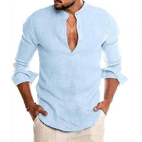 men's casual shirts 2021 blouse cotton linen shirt loose long sleeve beach tee v neck handsome men pullover, White;black
men's casual shirts 2021 blouse cotton linen shirt loose long sleeve beach tee v neck handsome men pullover, White;black