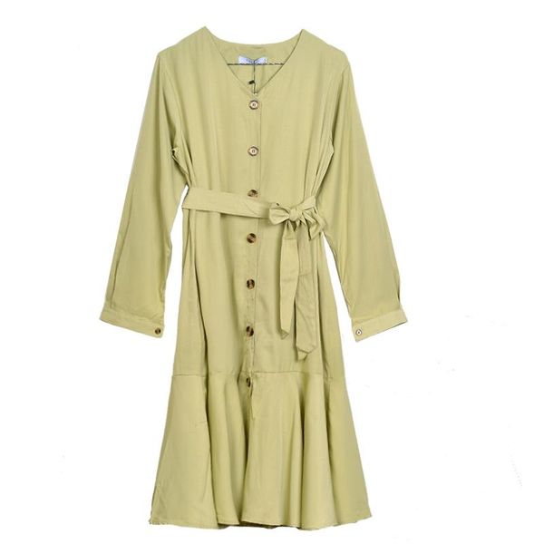 casual dresses 2021 autumn fishtail women's dress long sleeve v-neck green single-breasted ruffle, Black;gray
casual dresses 2021 autumn fishtail women's dress long sleeve v-neck green single-breasted ruffle, Black;gray