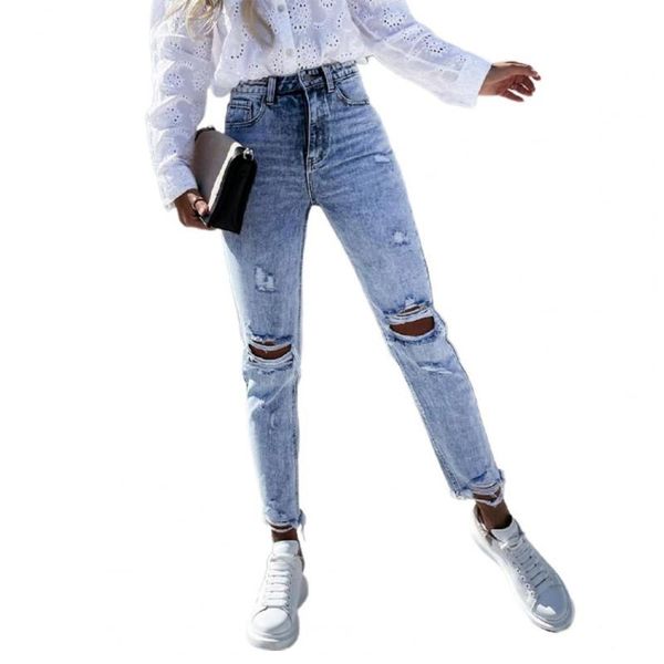 women's jeans plus size women ripped holes pockets summer autumn high waist straight cropped denim pants streetwear, Blue
women's jeans plus size women ripped holes pockets summer autumn high waist straight cropped denim pants streetwear, Blue