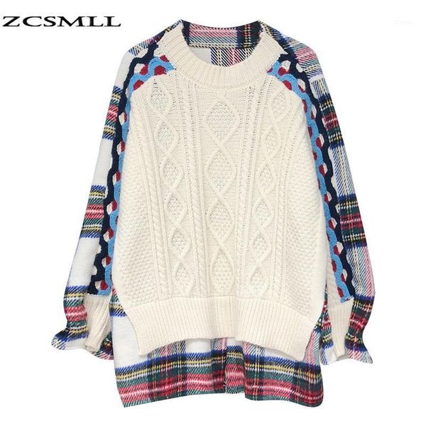 women's sweaters zcsmll plaid big size knitting sweater loose fit round neck long sleeve women pullovers fashion autumn winter 2021 f25, White;black
women's sweaters zcsmll plaid big size knitting sweater loose fit round neck long sleeve women pullovers fashion autumn winter 2021 f25, White;black