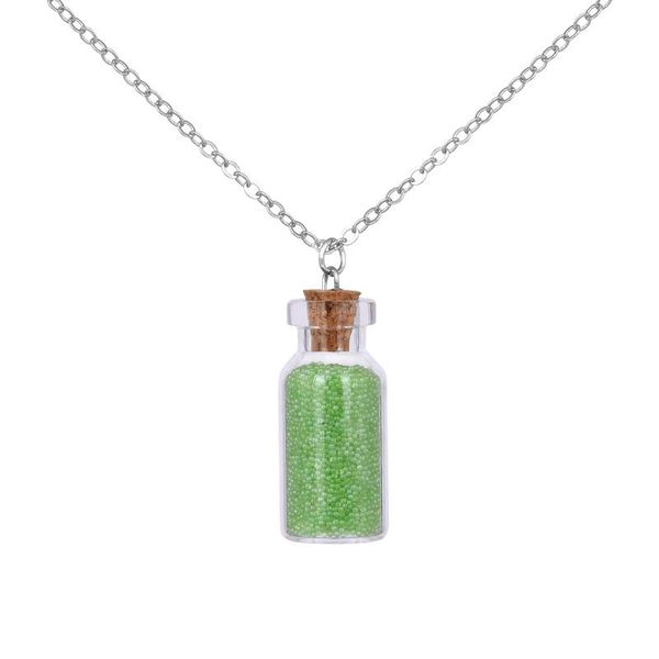 pendant necklaces crystal glass wishing bottle necklace youth series candy color wish jewelry, Silver 
pendant necklaces crystal glass wishing bottle necklace youth series candy color wish jewelry, Silver