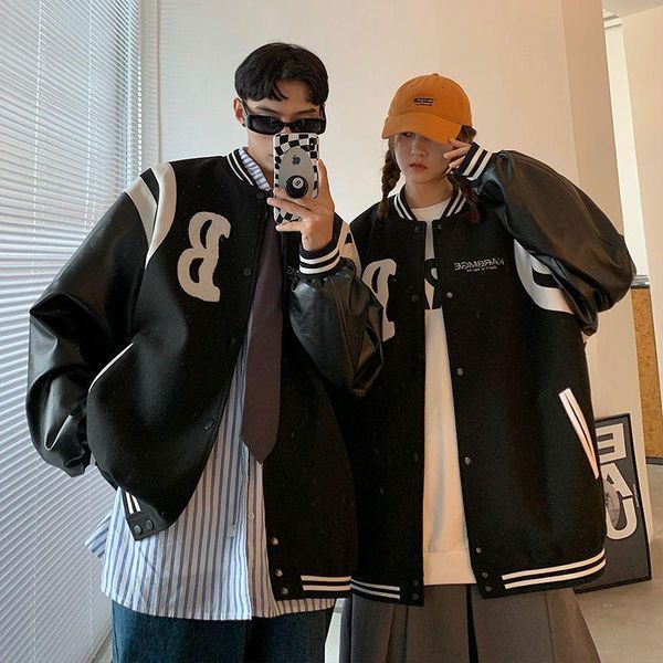 women's jackets high street patchwork jacket couple baseball autumn winter korean fashion preppy style woolen casual loose, Black;brown
women's jackets high street patchwork jacket couple baseball autumn winter korean fashion preppy style woolen casual loose, Black;brown