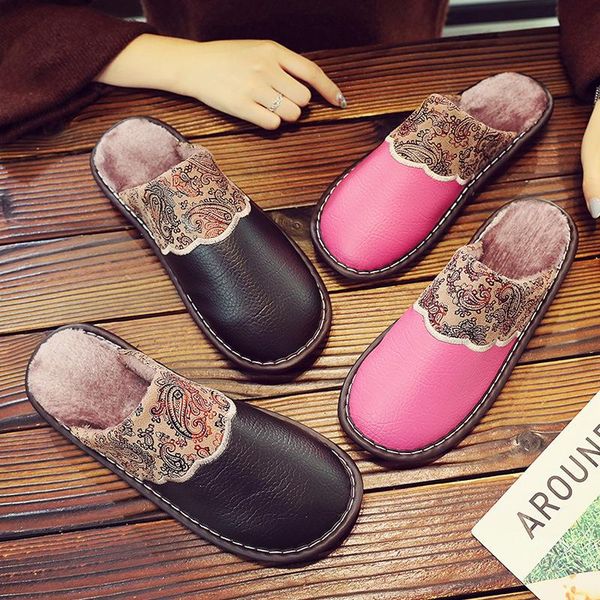 slippers -selling women's shoes, home leather male female couples indoor non-slip thick bottom velvet warm cotton, Black
slippers -selling women's shoes, home leather male female couples indoor non-slip thick bottom velvet warm cotton, Black