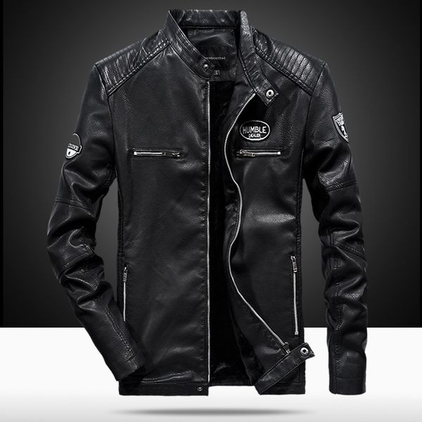 fashion leather autumn and winter men's jacket trend flying suit coat youth pu, Black
fashion leather autumn and winter men's jacket trend flying suit coat youth pu, Black